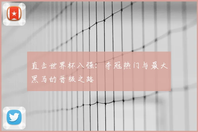 直击世界杯八强：夺冠热门与最大黑马的晋级之路